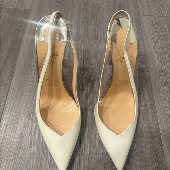 Christian Louboutin Shoes - Christian Louboutin Cream Slingback Heels